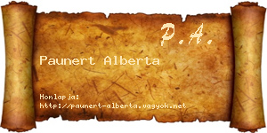 Paunert Alberta névjegykártya